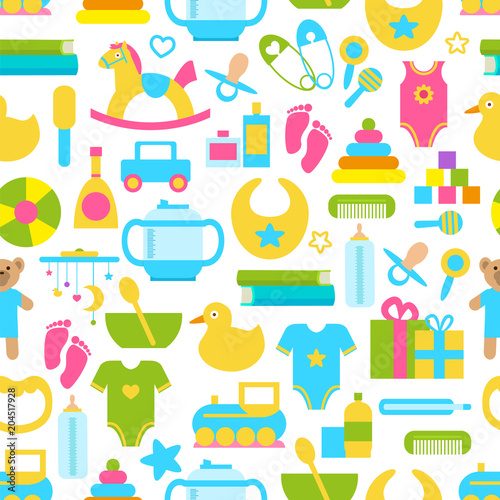 Toys for Children Set Pattern Vector Illustration