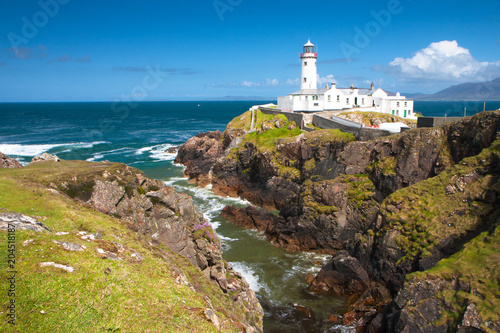 Fanad Head Lighthouse on a sunny day, County Donegal, Ireland photo