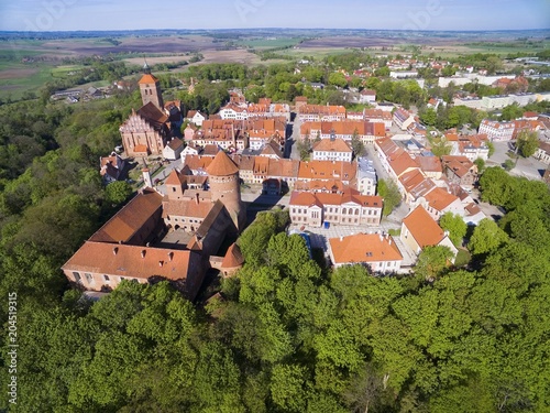 Aerial view of medieval Res...