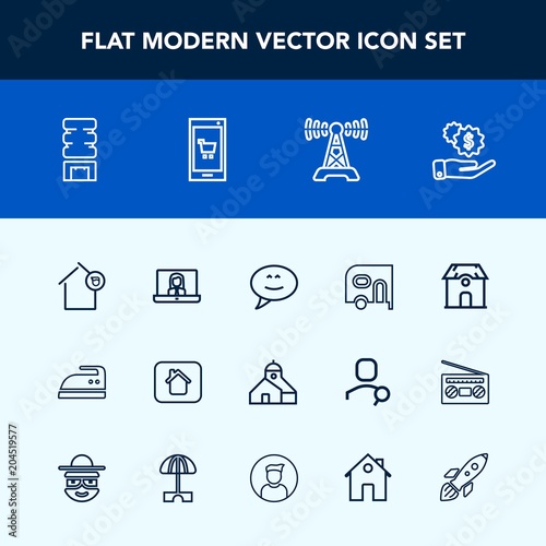 Modern, simple vector icon set with airport, blue, award, human, square, equipment, cream, education, pencil, profile, investment, luggage, optical, video, first, view, place, jet, time, box icons