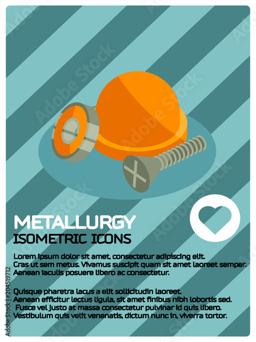 Metallurgy color isometric poster
