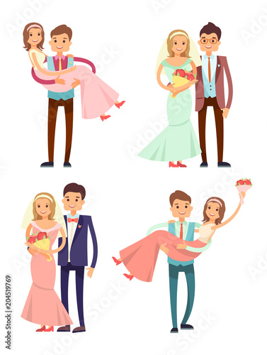 Married Couples Collection Vector Illustration