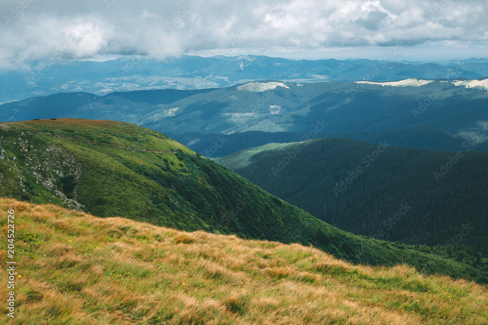 View from Mount Hoverla in the Carpathians