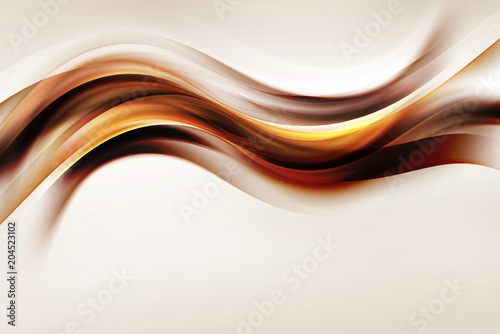 Gold Brown Wave Design Abstract Background