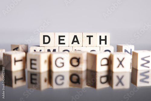Death word cube on reflection