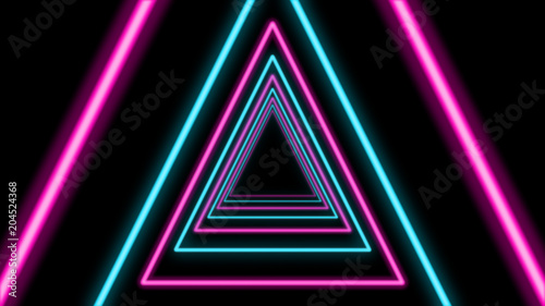 Abstract Tunnel with Celeste and Pink Triangles