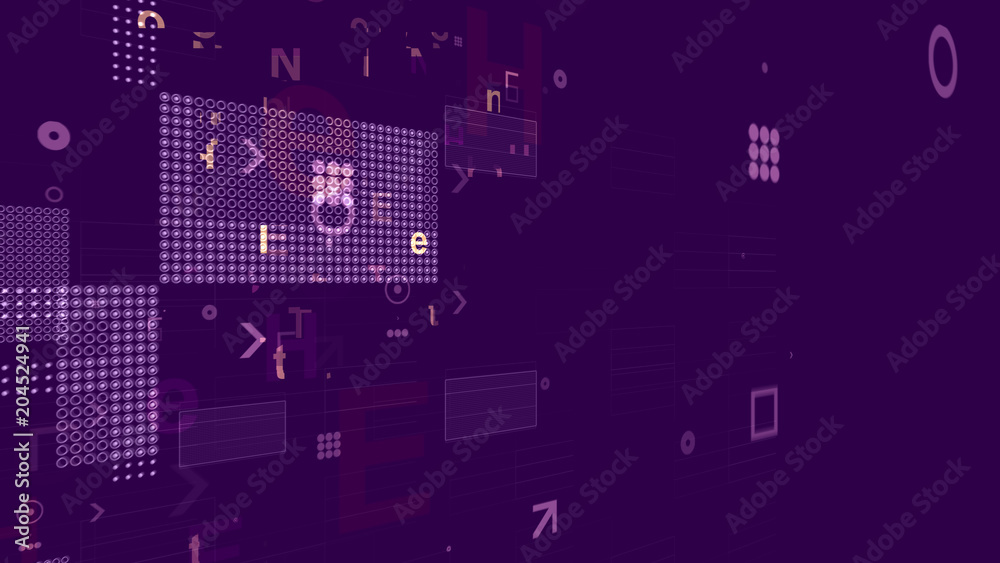 Processor with Chip Grids on Violet Backdrop