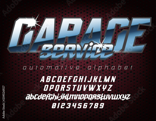 Cool automotive typeface