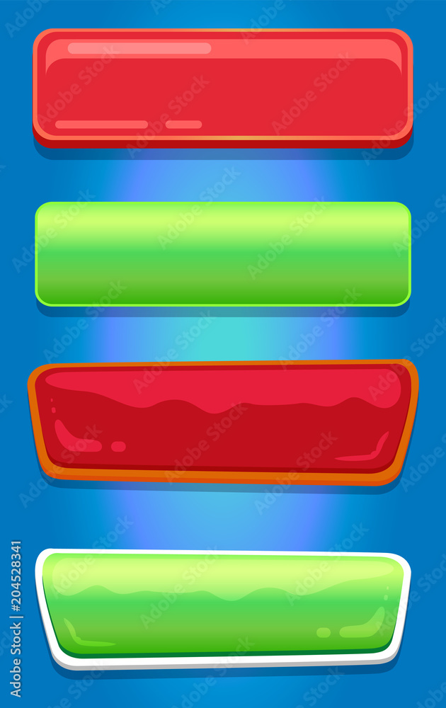 Empty Glossy Web Buttons with Place for Text Set Empty Glossy Web Buttons with Place for Text Set