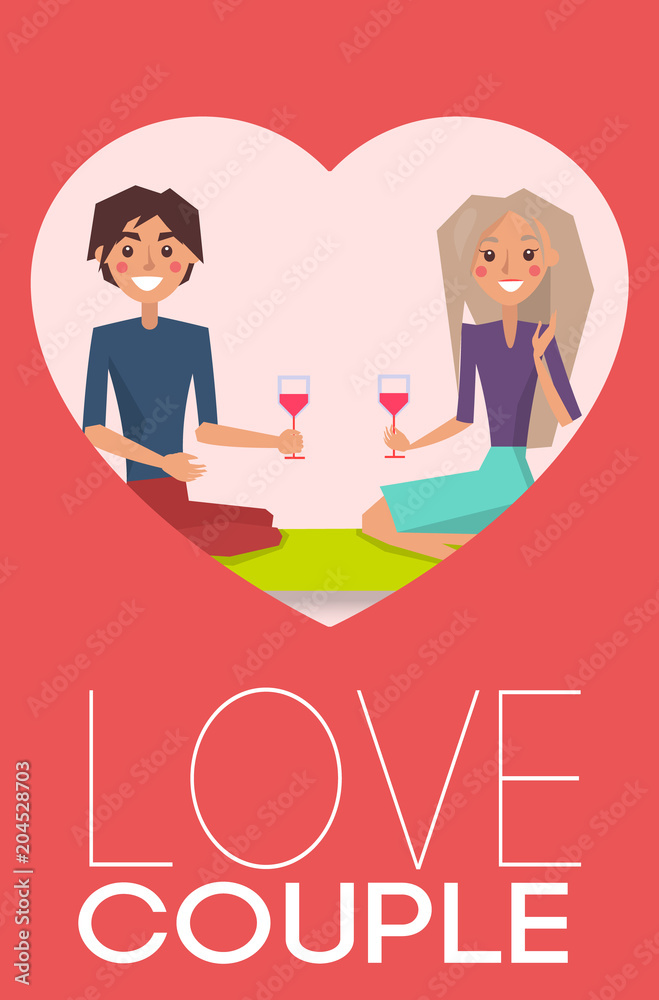 Love Couple Man and Woman Vector Illustration Love Couple Man and Woman Vector Illustration