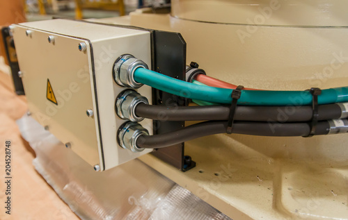 electrical cable at connected to junction box.
