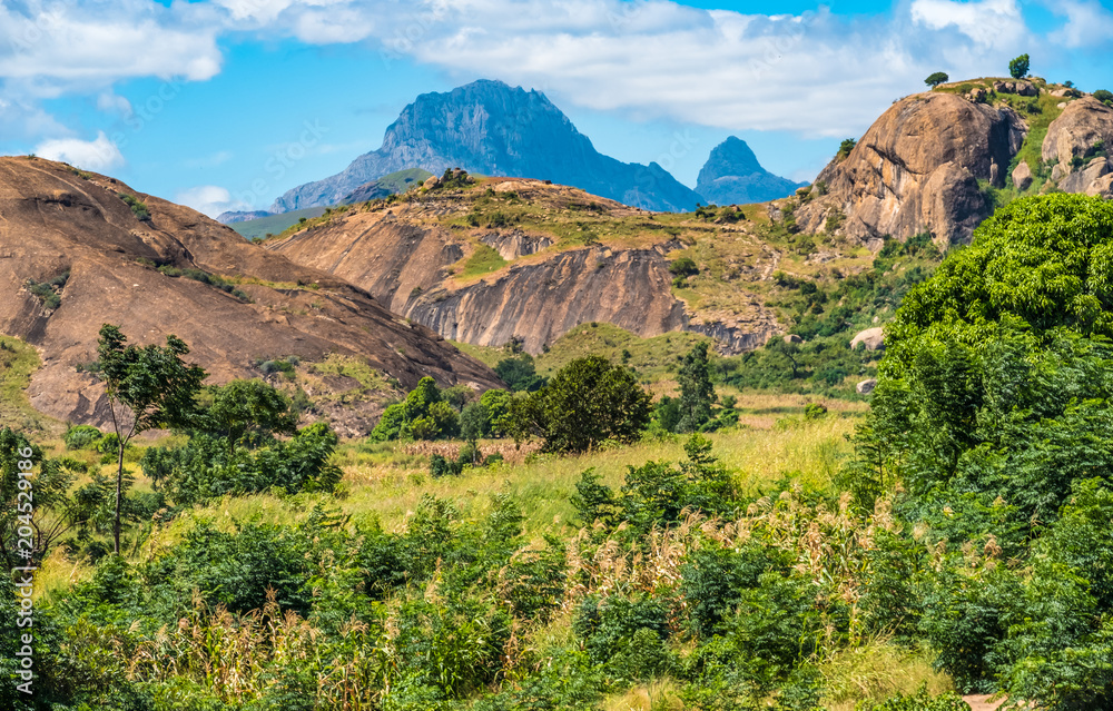 Mesmerizing landscapes along the National Route 7 between Ambalavao and Isalo, Madagascar
