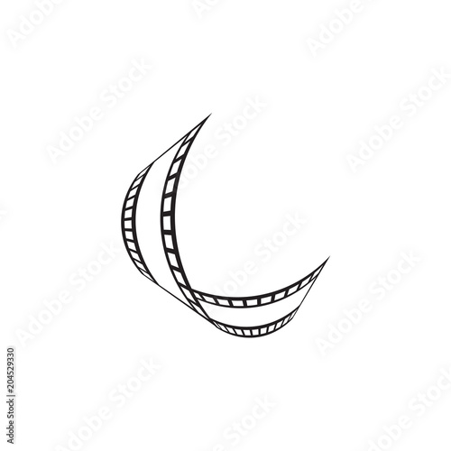 Filmstrip reel logo icon template