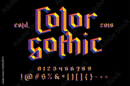 Color gothic alphabet