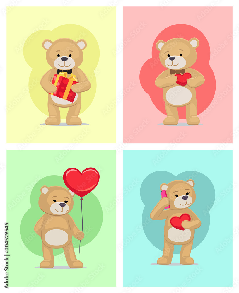 I Love You and Me Teddy Bears Vector