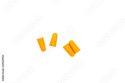 orange earplug isolated on white background