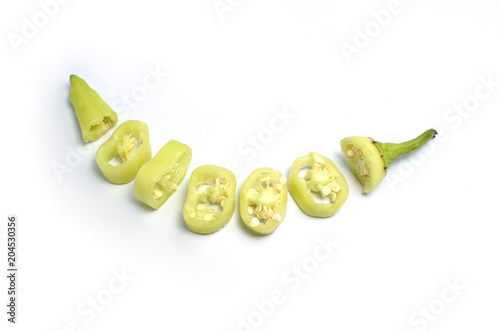 yellow sweet pepper(capsicum) on white background