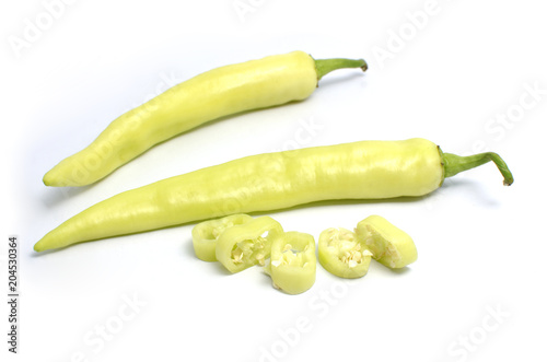 yellow sweet pepper(capsicum) on white background
