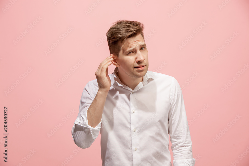 The happy business man standing and young man listening The happy business man standing and young man listening