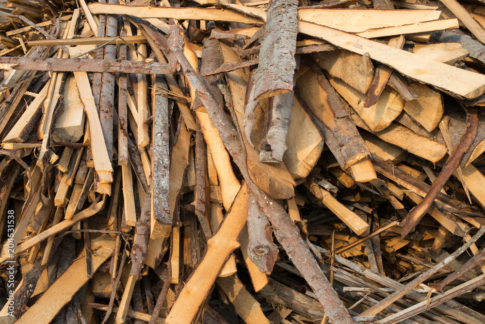 Pile of raw planks of coniferous wood Pile of raw planks of coniferous wood