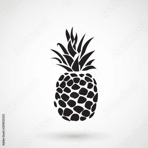 Pineapple tropical fruit icon . Flat vector object. Health symbol.
