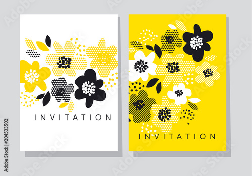 Floral abstract card template.