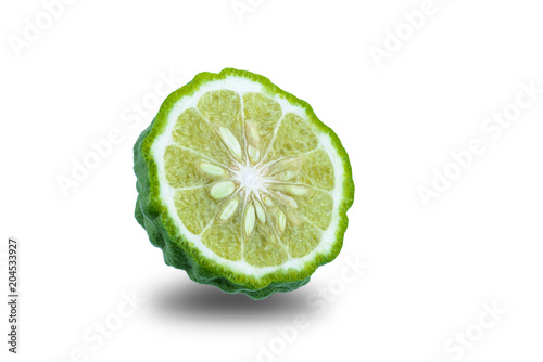 fresh bergamot fruit isolated on white background