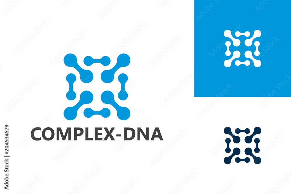 Complex DNA Logo Template Design Vector, Emblem, Design Concept, Creative Symbol, Icon