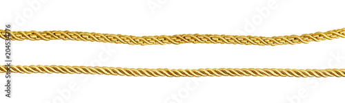 Set of golden silk ropes photo