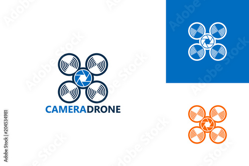Camera Drone Logo Template Design Vector, Emblem, Design Concept, Creative Symbol, Icon