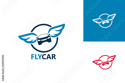 Flying Car Logo Template Design Vector, Emblem, Design Concept, Creative Symbol, Icon