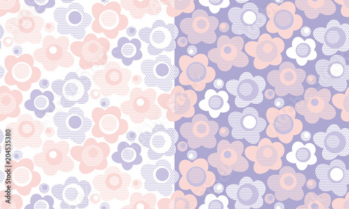 baby style floral pattern in pastel rosy color.