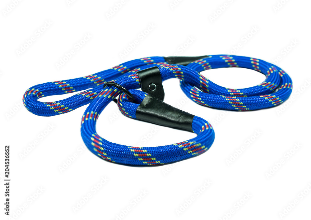 Dog leash for training on isolated white background. Dog leash for training on isolated white background.