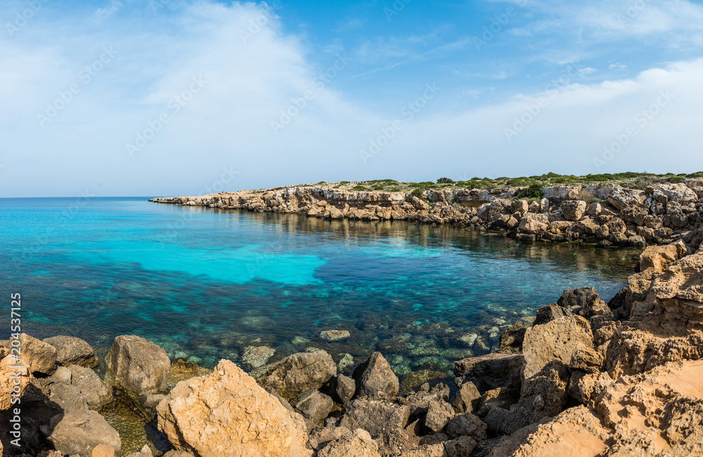 Bay in the Cape Greco nature park, Cyprus