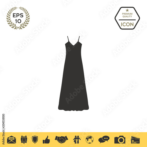 Long Dress, Evening dress, combination or nightie , the silhouette. Menu item in the web design