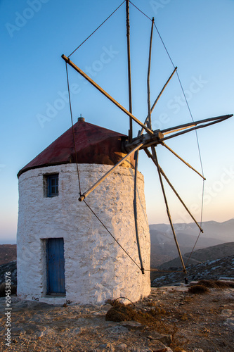 A windmill at the top of the Chora of Amorgos