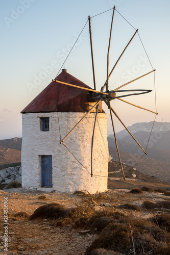 A windmill at the top of the Chora of Amorgos