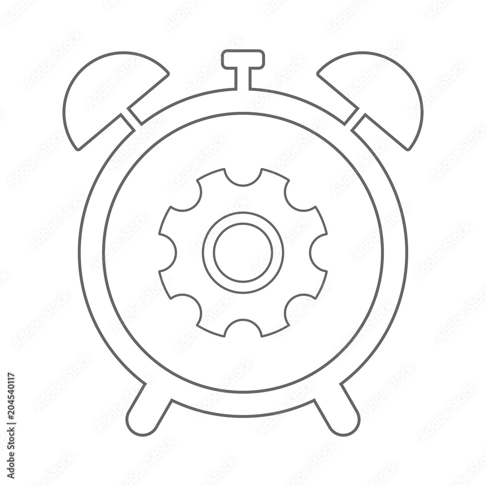 Alarm clock icon. Outline. Vector. Alarm clock icon. Outline. Vector.