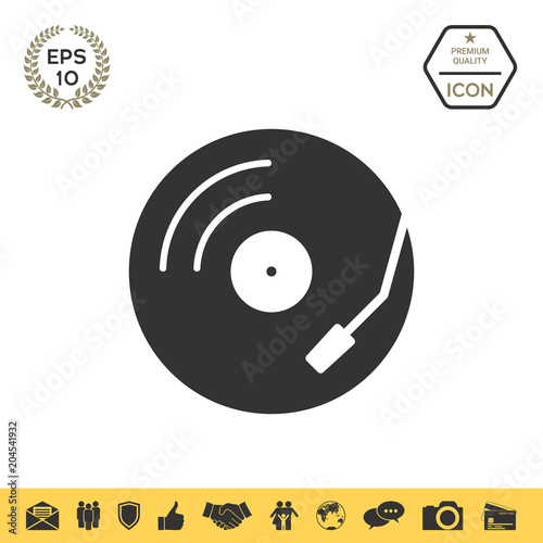 Vinyl record turntable icon