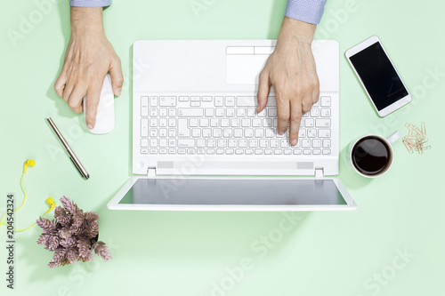 Businessman Working At Notebook