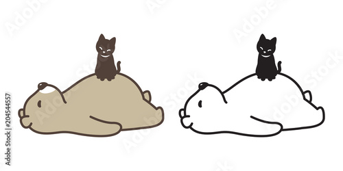 bear vector polar bear cat icon logo character cartoon illustration sleeping