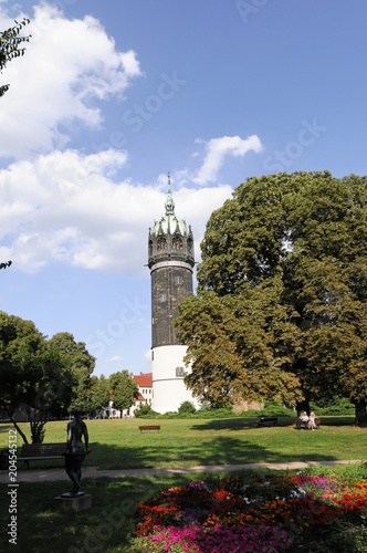Teilansicht, evangelische Schlosskirche, Lutherstadt Wittenberg, Sachsen-Anhalt, Deutschland, Europa