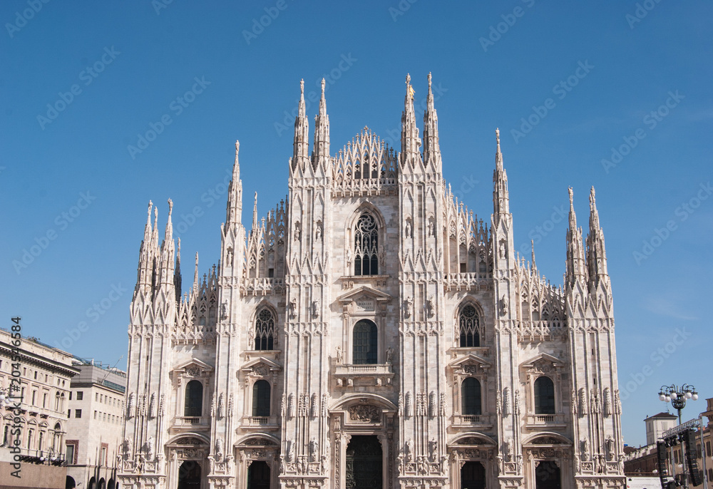 Main side of the Milan Cathedral