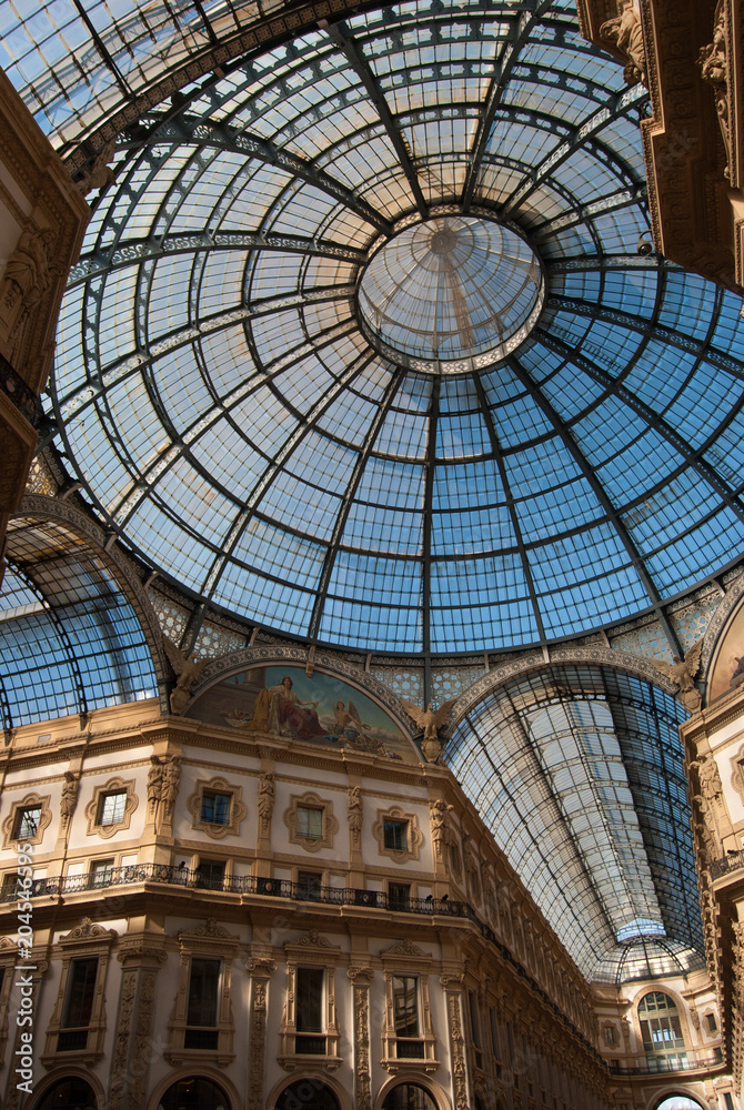 Part of Vittorio Emanuele Gallery in the center of Milan