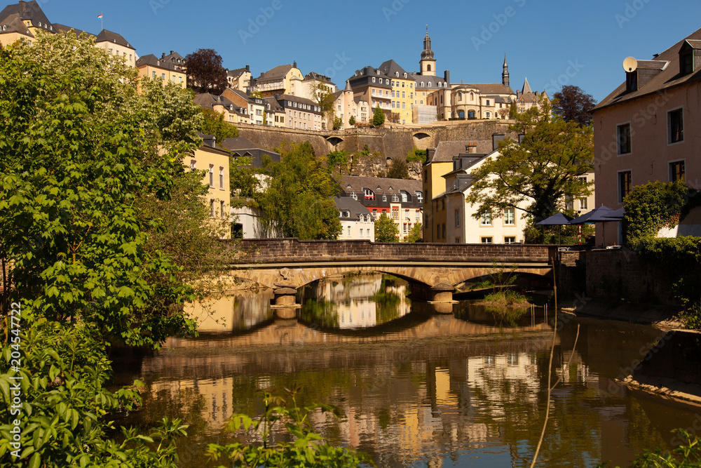 Obraz premium Luxembourg city old quarter - Grund - Alzette