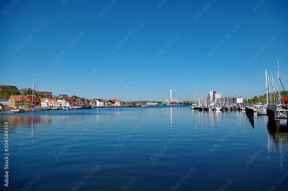Flensburg, Hafenpanorama
