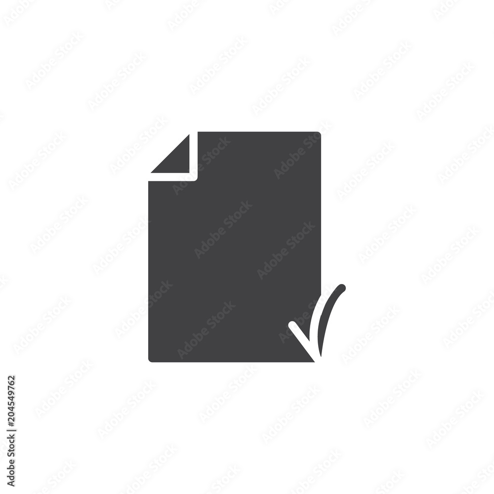 Document check vector icon. filled flat sign for mobile concept and web design. File approved simple solid icon. Symbol, logo illustration. Pixel perfect vector graphics Document check vector icon. filled flat sign for mobile concept and web design. File approved simple solid icon. Symbol, logo illustration. Pixel perfect vector graphics