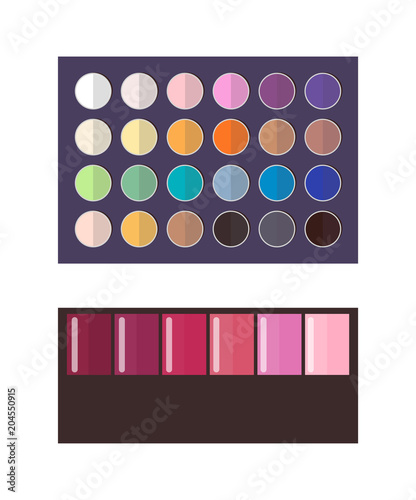 Make Up Palette of Eyeshadow Vector Illustration photo