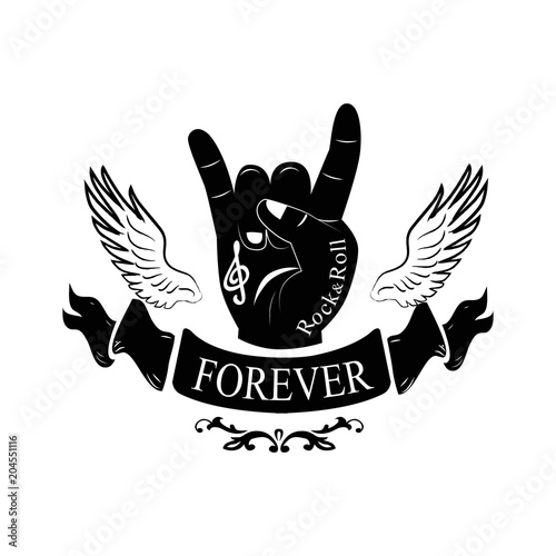 Forever Hand Gesture Horns Vector Illustration