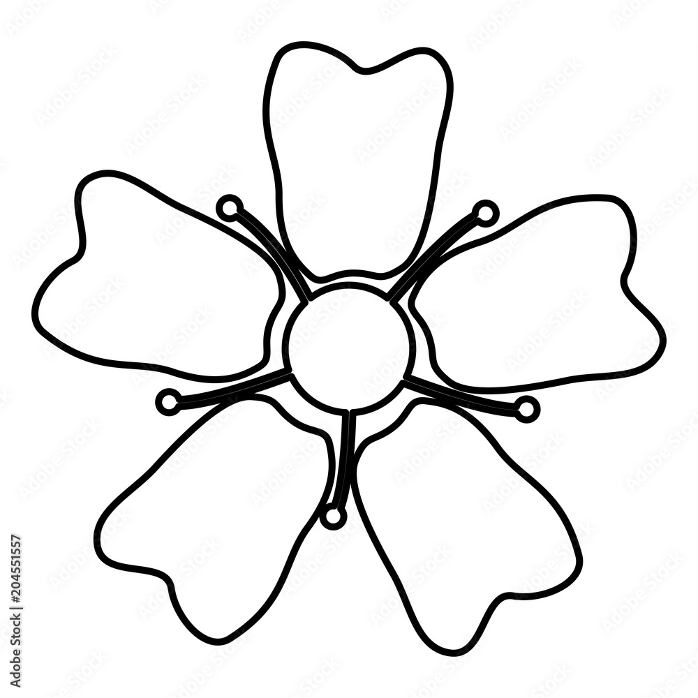 Flower Sakura icon black color illustration flat style simple image Flower Sakura icon black color illustration flat style simple image